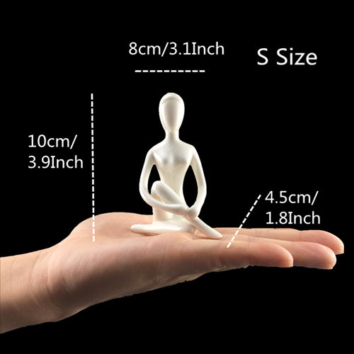 Figurines de Yoga en céramique blanche